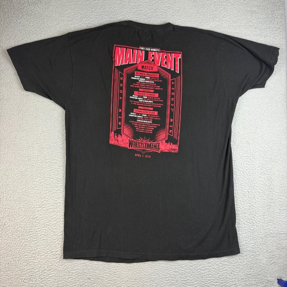 WRESTLEMANIA 35 Shirt Men's 2XL Rhonda Rousey Charlotte Flair Becky Lynch WWE - Picture 2 of 8